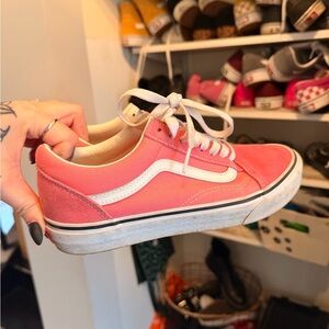 Vans Pink and White Women's Sneakers